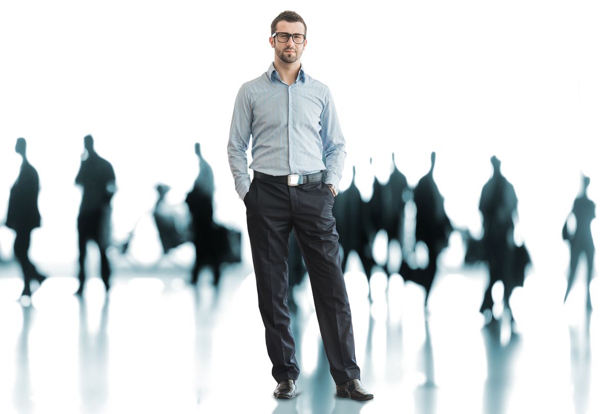 Confident real estate professional, representing career progression